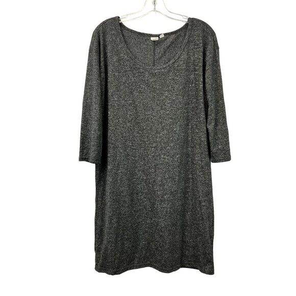 Gap Women’s 3/4 Sleeve Pullover Shift Dress Knee Length Charcoal M - Picture 1 of 7